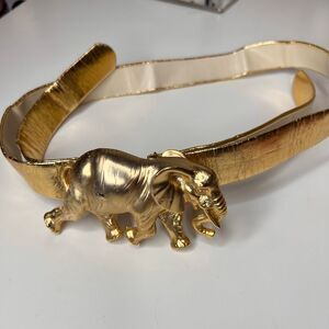 Doreen Ryan vintage gold elephant metallic belt